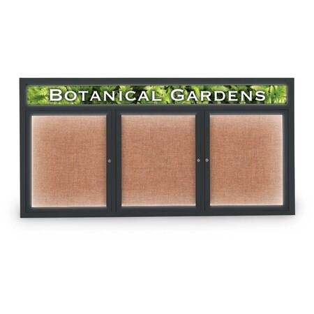 United Visual Products Open Faced Traditional Rounded Corkboard UV644ARC-GOLD-BLSPRU